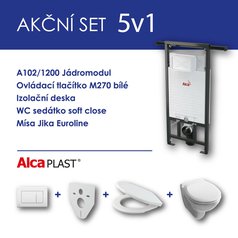 Alcadrain WC set 5v1 jádromodul A102+tlačítko M270+ sedátko soft close+WC mísa