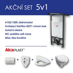 Alcadrain WC set 5v1 jádromodul A102+tlačítko M271+ sedátko soft close+WC mísa