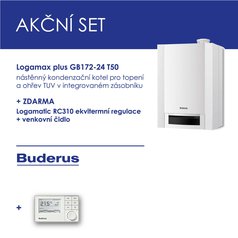 BUDERUS GB 172i-24 T50 nástěnný kondenzační kotel s integrovaným zásobníkem 48l+RC 310 ekv