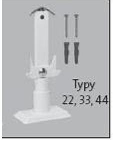 PURMO stojanové konzole pro otopná tělesa výšky 200mm typ 22,33 a 44 - 1ks