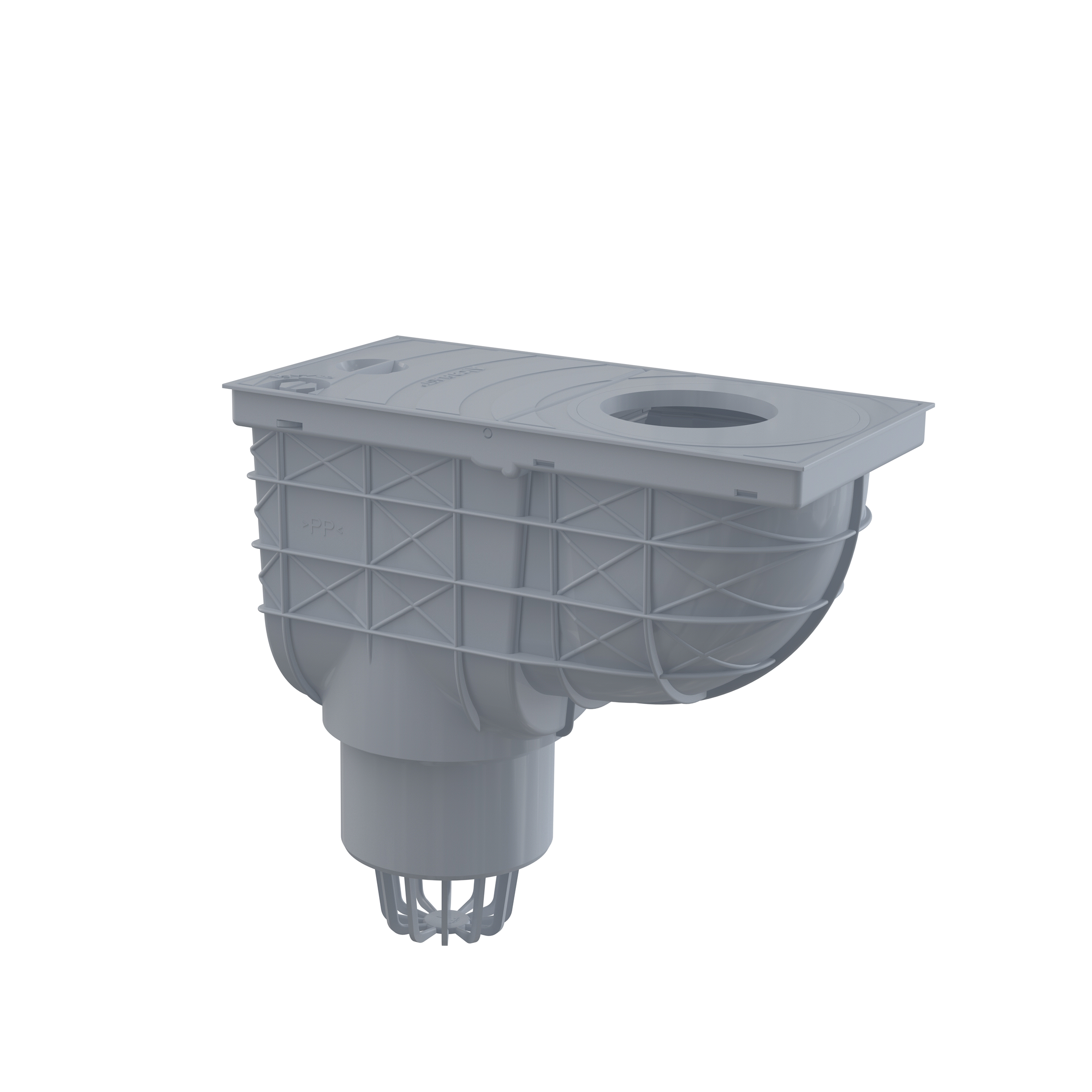 Alcadrain AGV1S Univerzální lapač střešních splavenin 300×155/110 mm přímý, šedá