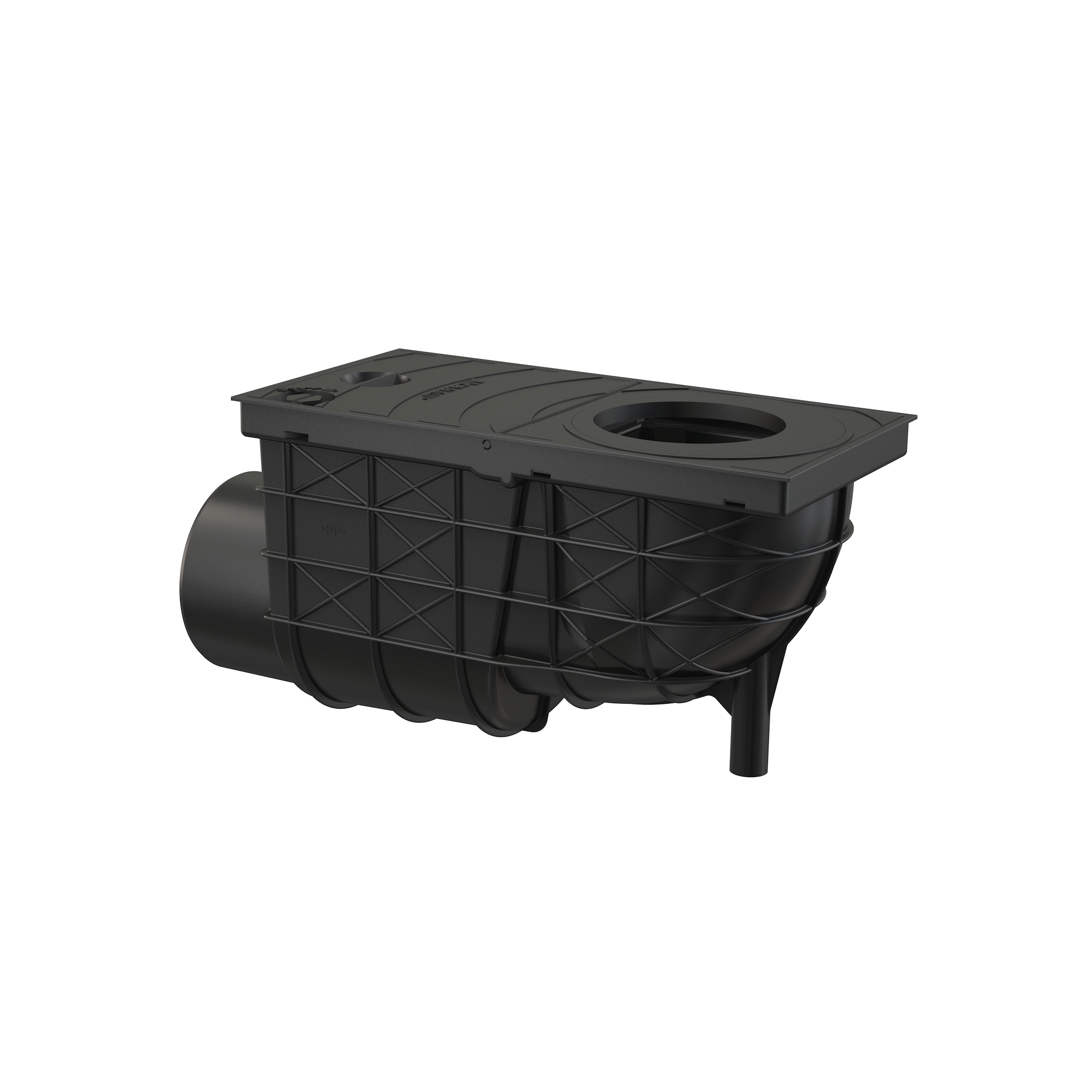 Alcadrain AGV3 Univerzální lapač střešních splavenin 300×155/110 mm boční, černá