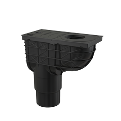 Alcadrain AGV4 Univerzální lapač střešních splavenin 300×155/125/110 mm přímý, černá