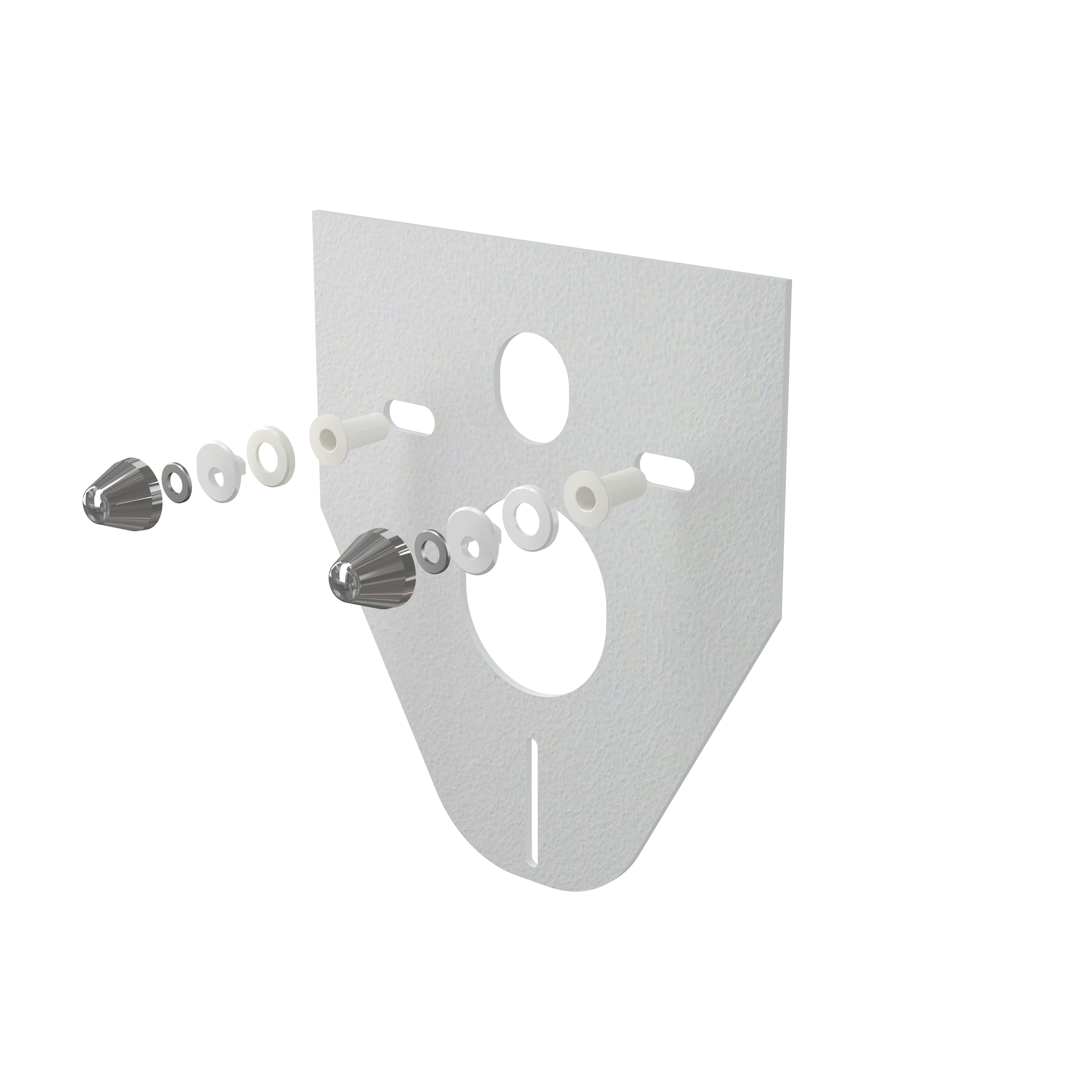 Alcadrain M910CR Izolační deska pro závěsné WC a bidet s příslušenstvím a krytkou (chrom)