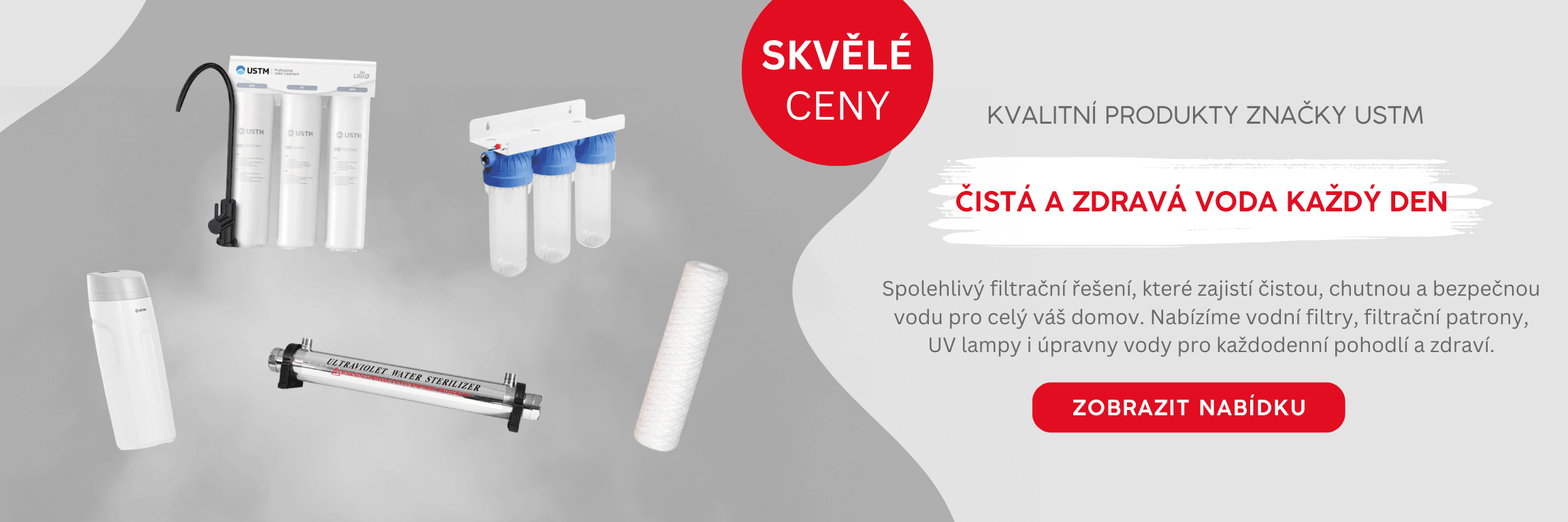 Značka USTM - filtrace vody