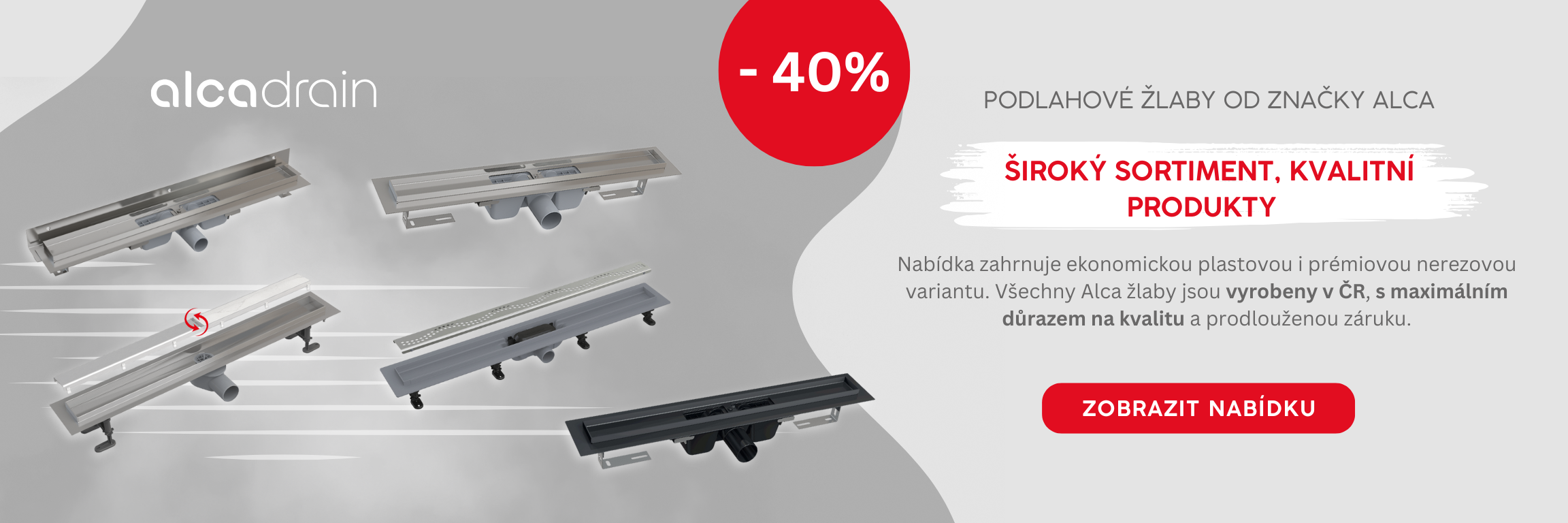 Podlahové žlaby ALCADRAIN