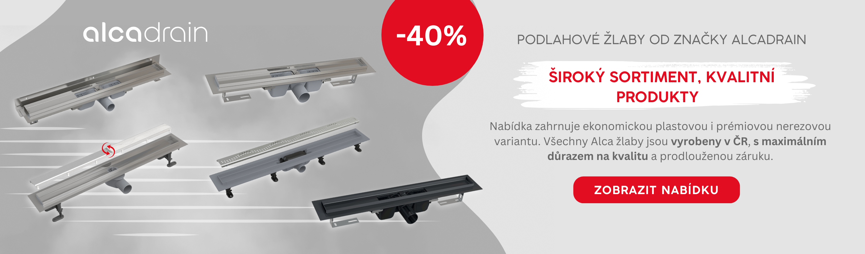 Podlahové žlaby ALCADRAIN