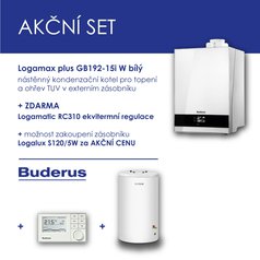 BUDERUS GB 192-15i W bílý nástěnný kondenzační kotel, topení+RC 310 ekvitermní regulátor