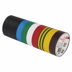 EMOS izolační páska 15mm x 10m, SET 10ks MIX barev F615992
