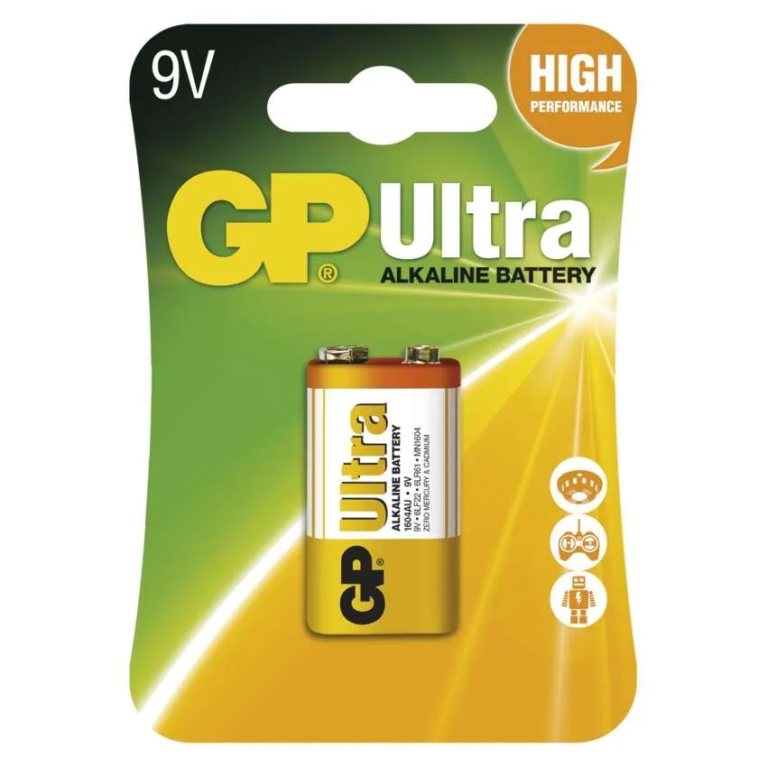 GP alkalická baterie ULTRA 9V (6LF22) 1014511000