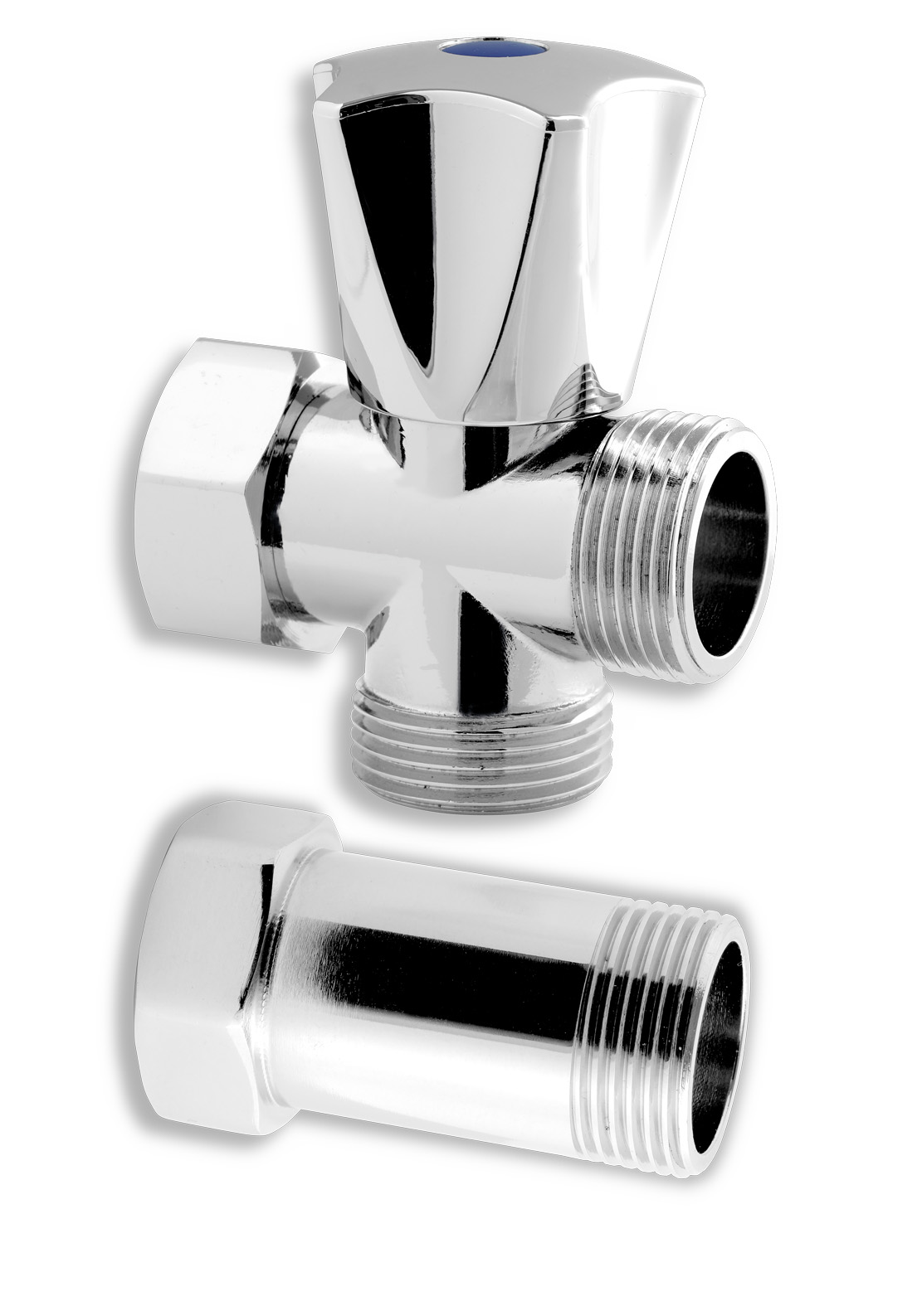 NOVASERVIS Pračkový ventil s mezikusem 3/4"x3/4"x3/4"
