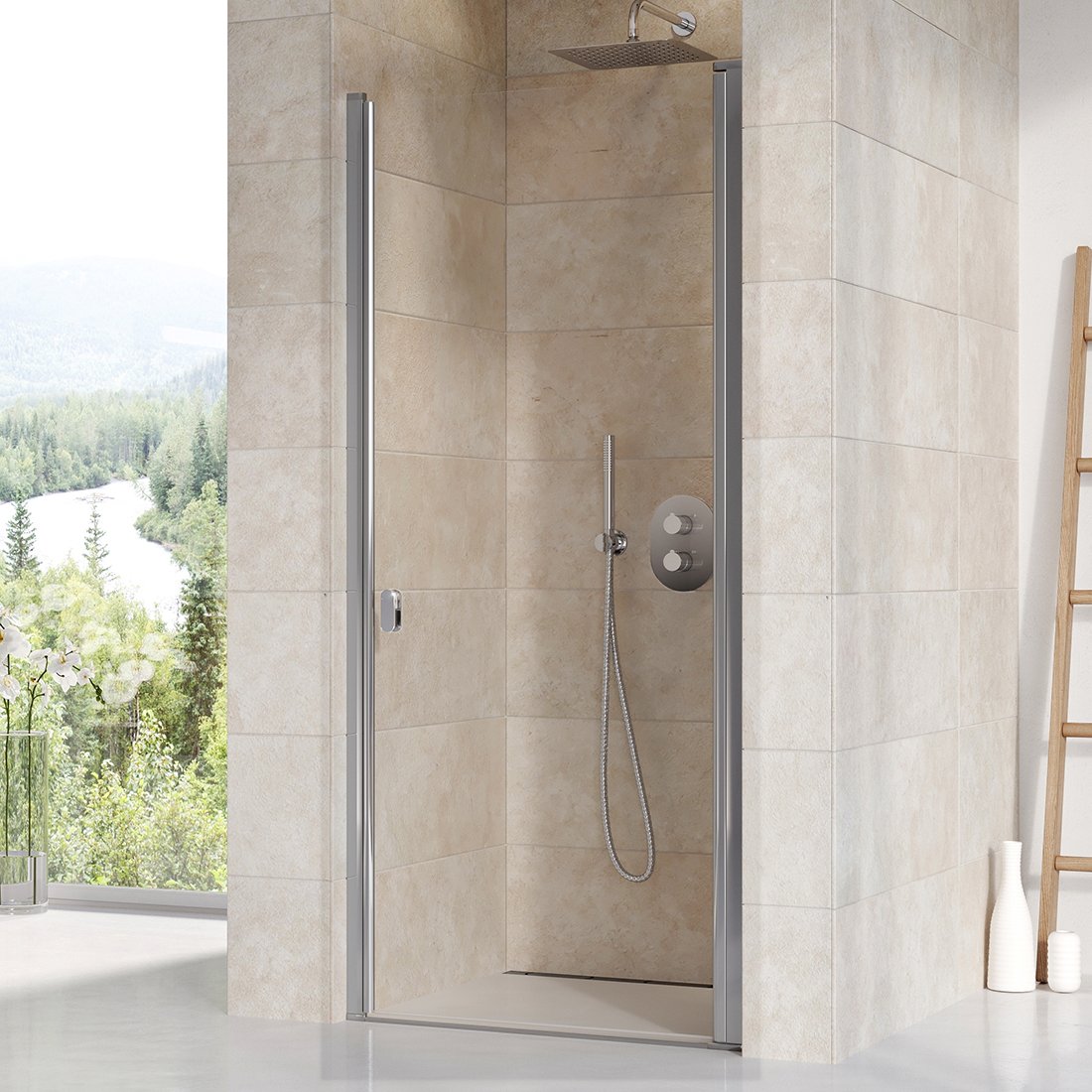 RAVAK Chrome CSD1-80 jednodílné sprchové dveře lesk+transparent