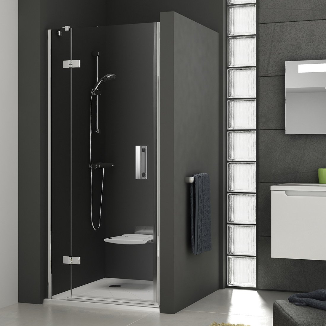 RAVAK SmartLine SMSD2-90 A-L dvoudílné sprchové dveře lesk/chrom+transparent