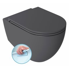 INFINITY závěsná WC mísa, Rimless, 36,5x53cm, antracit