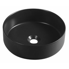 INFINITY ROUND keramické umyvadlo na desku, průměr 36cm, černá mat