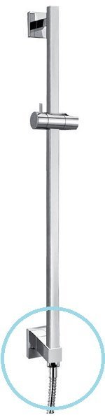 Sprchová tyč s vývodem vody, posuvný držák, 600mm, chrom