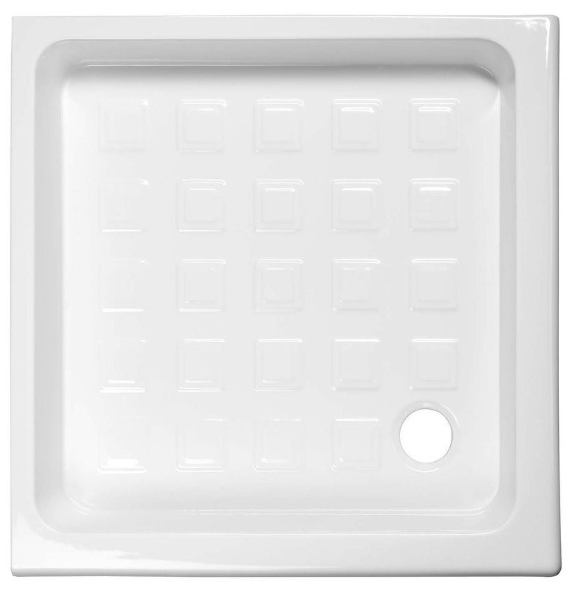 RETRO keramická sprchová vanička, čtverec 90x90x20cm, bílá