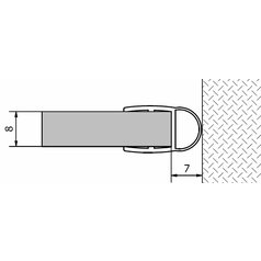 Těsnění mezi sklo a stěnu, sklo 8mm, 2000mm