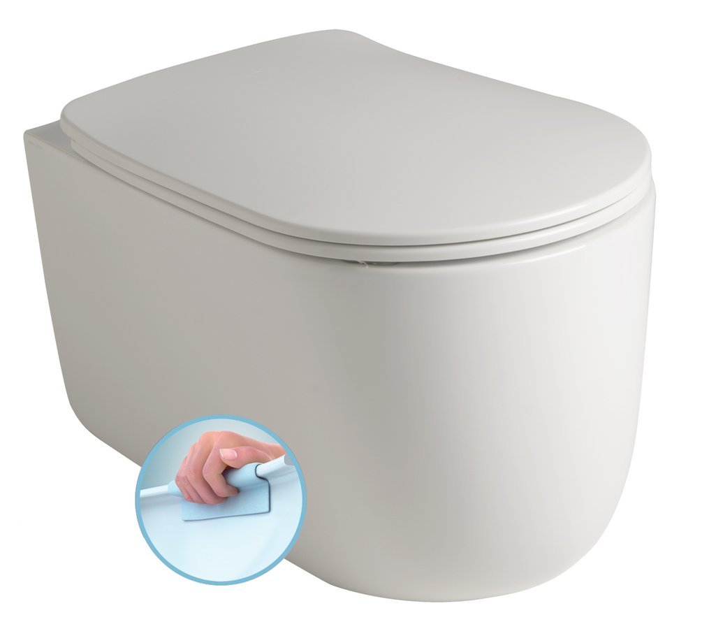 NOLITA závěsná WC mísa, Rimless, 35x55cm, bílá