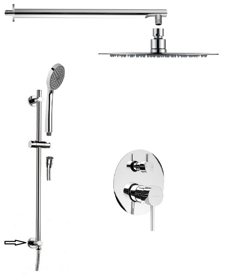 RHAPSODY podomítkový sprchový set s pákovou baterií, 2 výstupy, posuvný držák sprchy s vyú