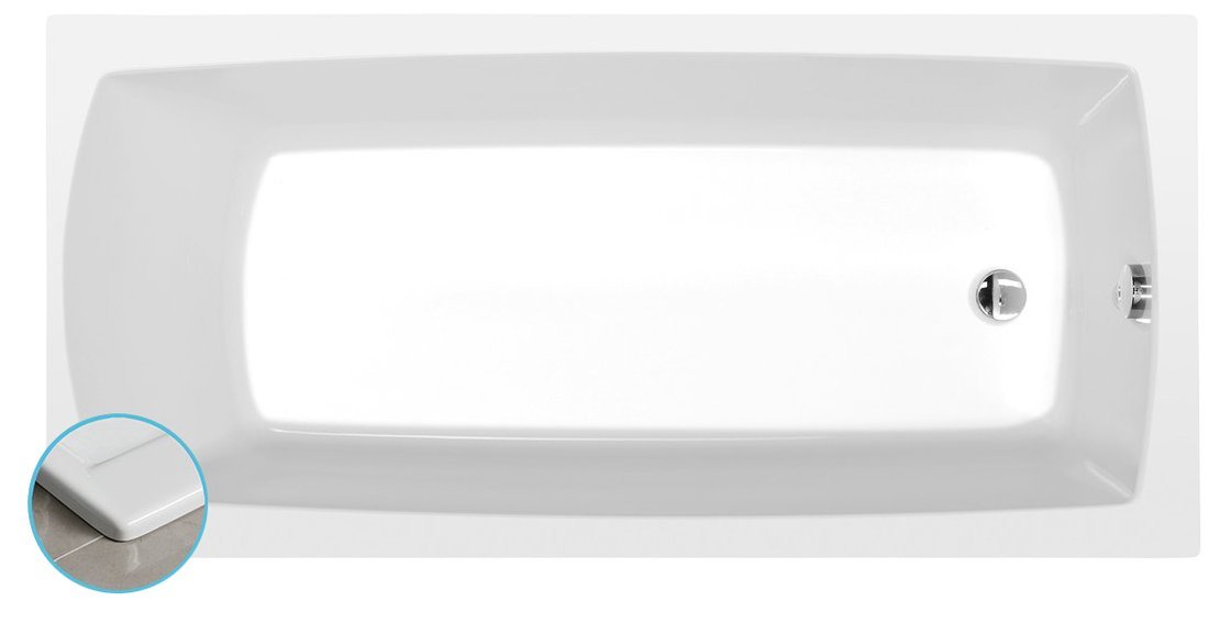 LILY SLIM obdélníková vana 150x70x39cm, bílá