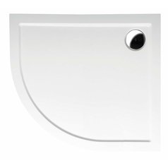 RENA R sprchová vanička z litého mramoru, čtvrtkruh 90x80cm, R550, pravá, bílá