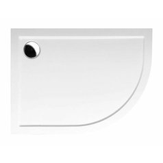 RENA L sprchová vanička z litého mramoru, čtvrtkruh 100x80cm, R550, levá, bílá