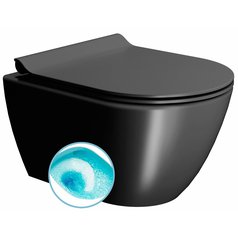 PURA závěsná WC mísa, Swirlflush, 36x50cm, černá dual-mat