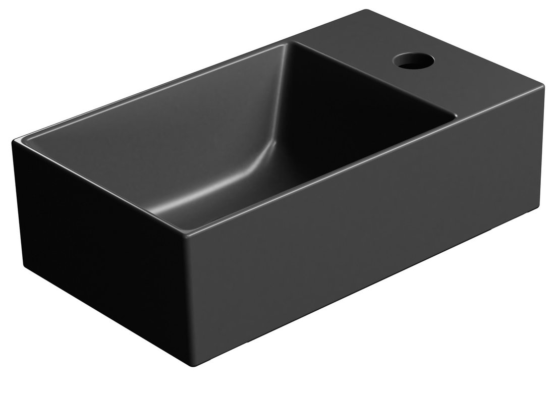 KUBE X keramické umývátko 40x23cm, pravé/levé, černá mat
