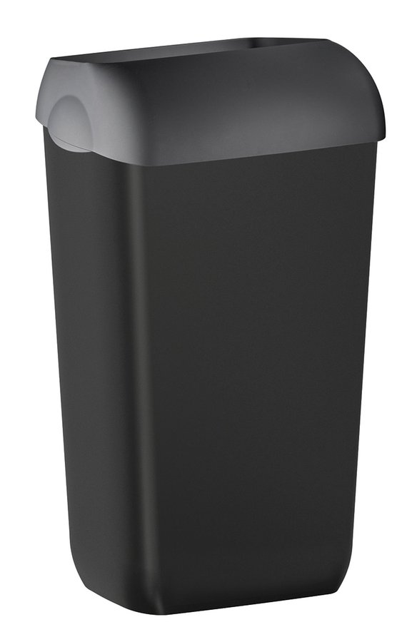 COLORED odpadkový koš nástěnný s víkem 23l, ABS, Soft Touch, černá mat