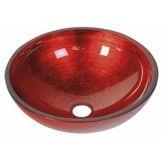 MURANO ROSSO IMPERO skleněné umyvadlo na desku, průměr 40cm, červená