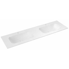 ARUBA dvojumyvadlo, Rockstone, 210x51,5cm, bílá mat