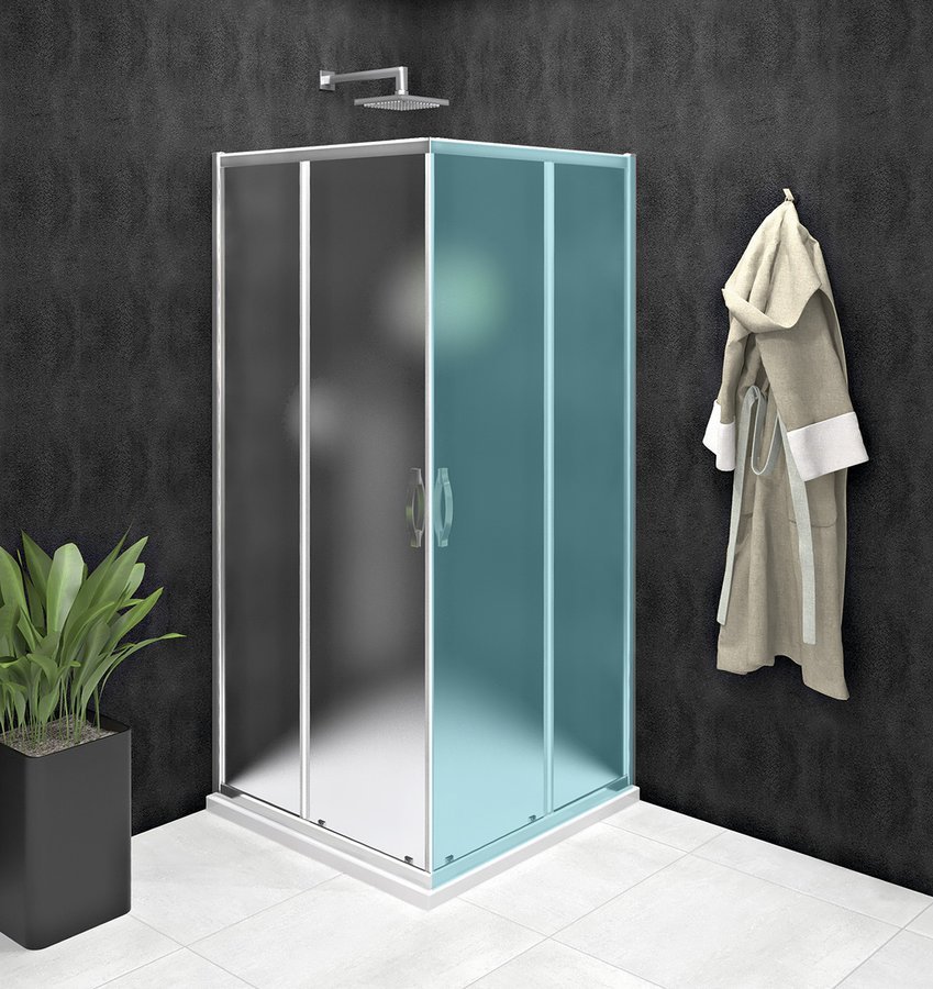 SIGMA SIMPLY sprchové dveře posuvné pro rohový vstup 1000 mm, sklo Brick