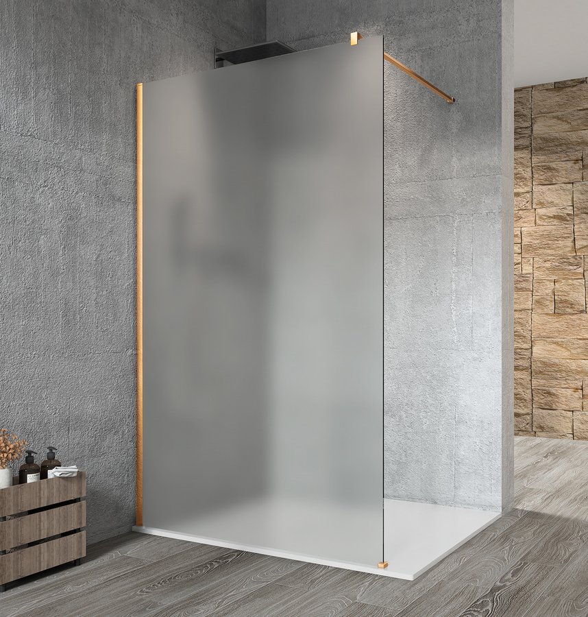 VARIO GOLD jednodílná sprchová zástěna k instalaci ke stěně, matné sklo, 1000 mm