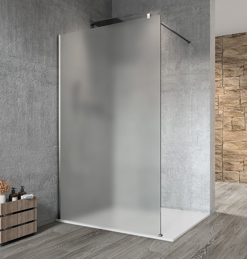 VARIO CHROME jednodílná sprchová zástěna k instalaci ke stěně, matné sklo, 700 mm