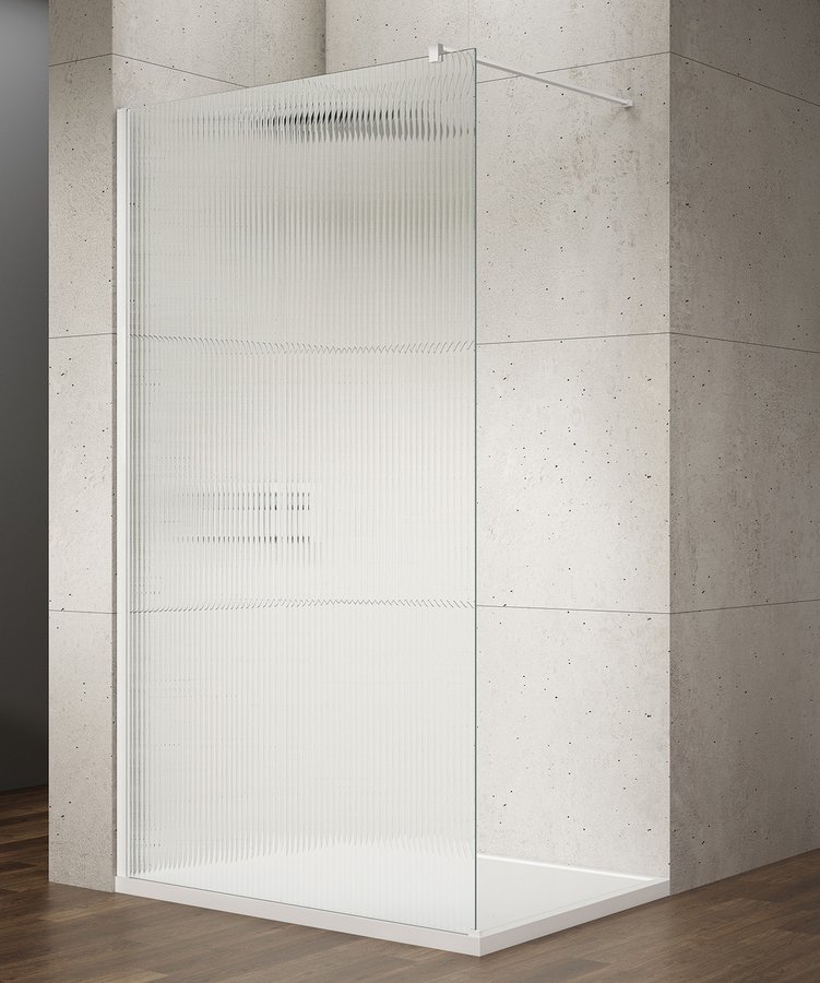 VARIO WHITE jednodílná sprchová zástěna k instalaci ke stěně, sklo nordic, 700 mm