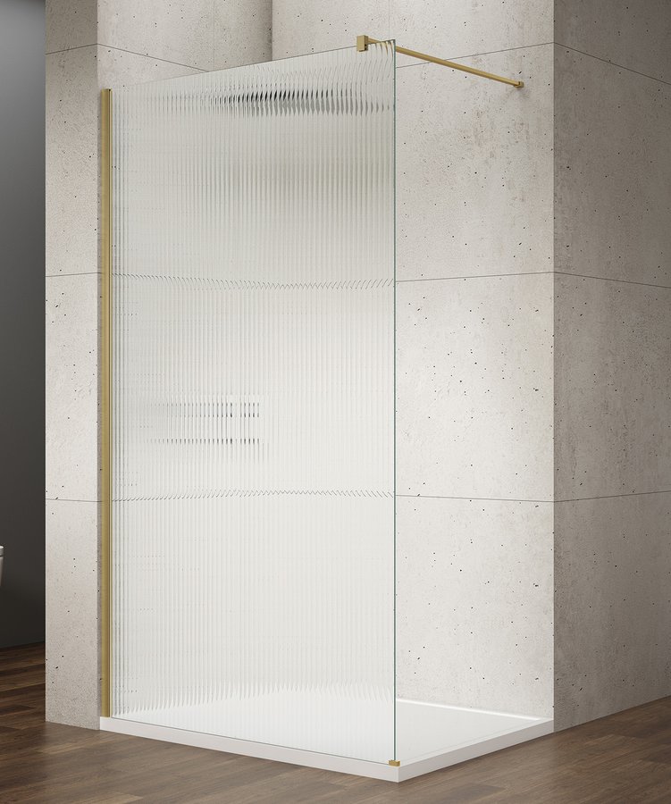 VARIO GOLD MATT jednodílná sprchová zástěna k instalaci ke stěně, sklo nordic, 900 mm