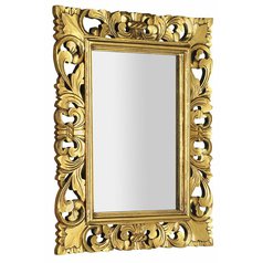 SAMBLUNG zrcadlo ve vyřezávaném rámu 60x80cm, zlatá