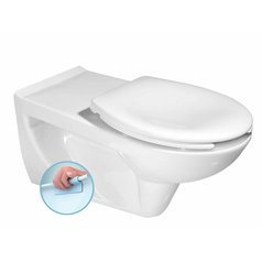 HANDICAP závěsná WC mísa prodloužená 37,5x73cm, Rimless, bílá