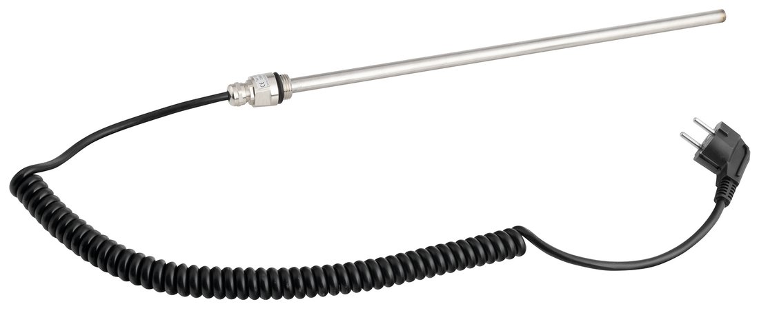Elektrická topná tyč bez termostatu, kroucený kabel/černá, 500 W