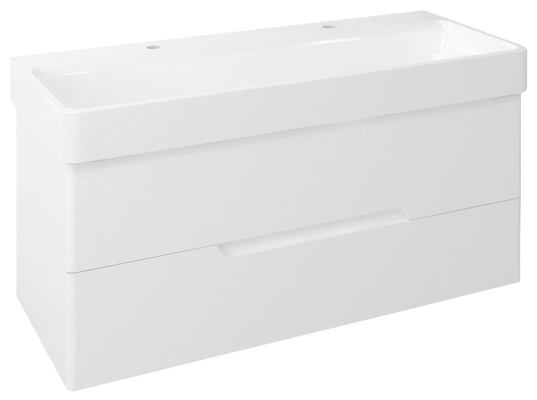 MEDIENA umyvadlová skříňka 117x50,5x48,5cm, bílá mat/bílá mat