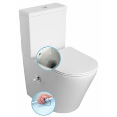 PACO CLEANWASH WC kombi, integrovaná baterie a bidet. sprška, spodní/zadní odpad, bílá