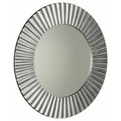 PRIDE kulaté zrcadlo v dřevěném rámu o 90cm, stříbrná