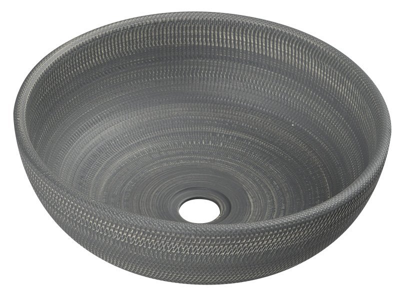 PRIORI keramické umyvadlo na desku, O 41 cm, šedá se vzorem