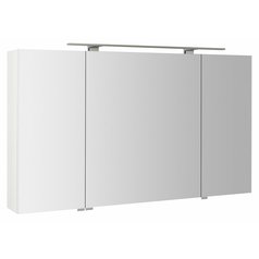 RIWA galerka s LED osvětlením, 3x dvířka, 121x70x17cm, bílá lesk