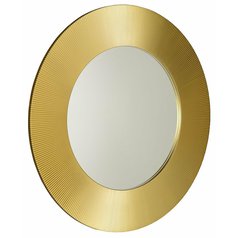 SUNBEAM kulaté zrcadlo v dřevěném rámu o 90cm, zlatá
