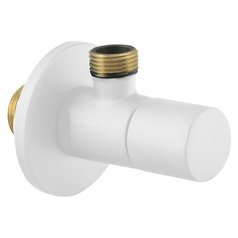 Rohový ventil kulatý, 1/2"x3/8", bílá mat