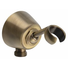 Držák sprchy kulatý, otočný, s vyústěním, bronz