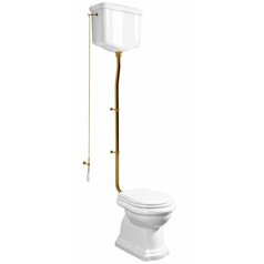 RETRO WC mísa s nádržkou, spodní odpad, bílá-bronz