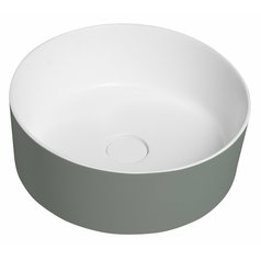 THIN umyvadlo na desku, Rockstone, O 38 cm, verde/bílá mat